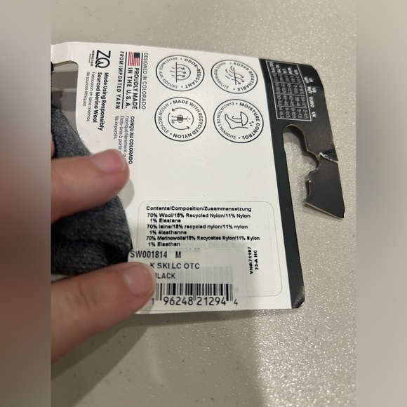 Smartwool Kids' Medium Ski Light Cushion Over The Calf Socks Black Grey NWT - Picture 5 of 7